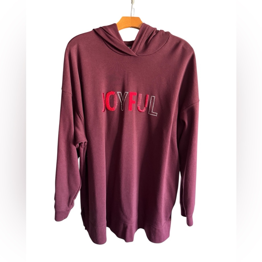Lane Bryant Burgundy Tunic Hoodie - JOYFUL